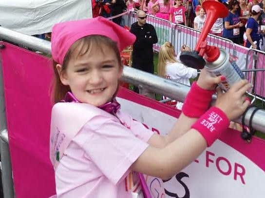 Georgia Kelly at a previous Race for Life in Leigh