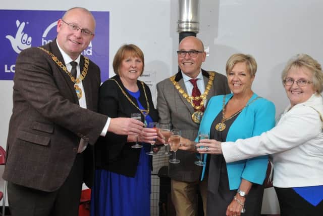 Coun Neil and Julie Furey, Mayor and Mayoress of West Lancs with Coun Mick and Carole Titherington, Mayor and Mayoress of South Ribble, and Coun Alice Collinson, Mayor of Wyre