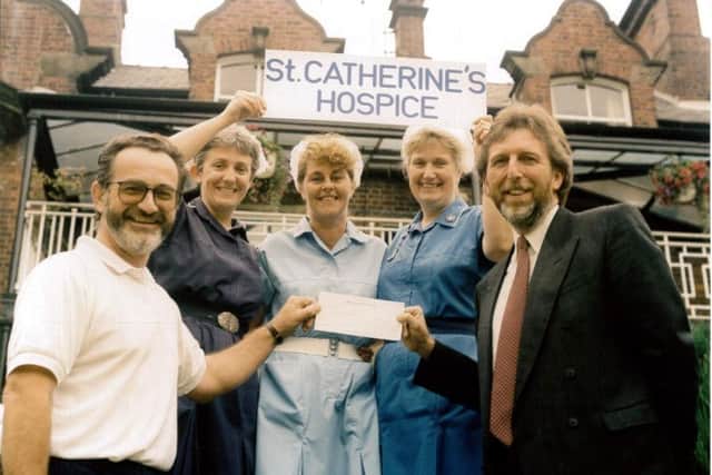 John Nickson pictured with Bernadette Baxter, who has been a nurse at St Catherines Hospice since the day it opened in 1985