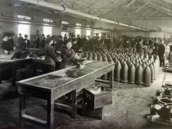 Collecting explosives for shells from the stores at White Lund