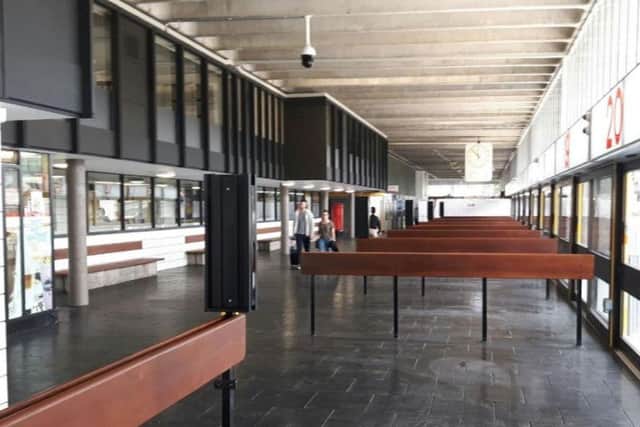 Inside the renovated bus station