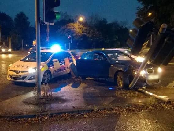 How the pursuit ended. Photo: Lancashire Road Police.