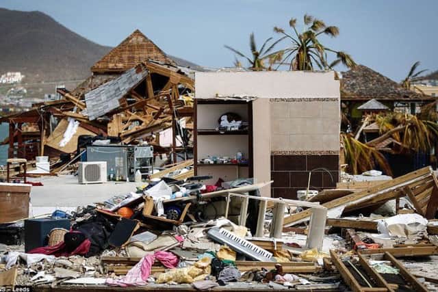 The Island of St Maarten in the Caribbean has been left devastated by Hurricane Irma. Houses were destroyed in the storm (pictured), leaving debris strewn about the island