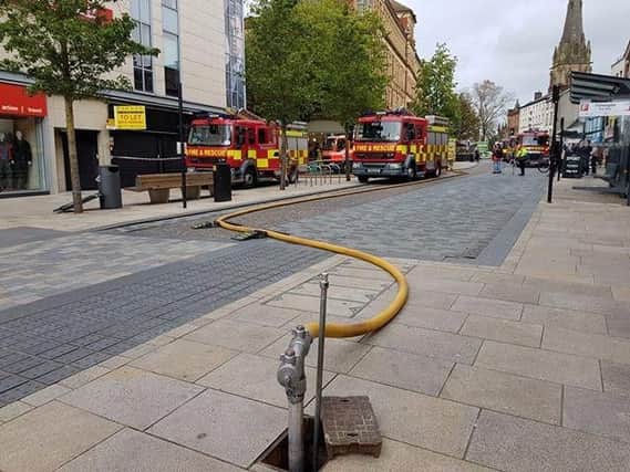Fire engines on Church Street, adjacent to Birley Street. Photo: Ben Hunter-Scott Wearden.
