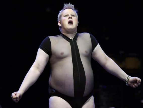 Lucas performs a sketch from Little Britain