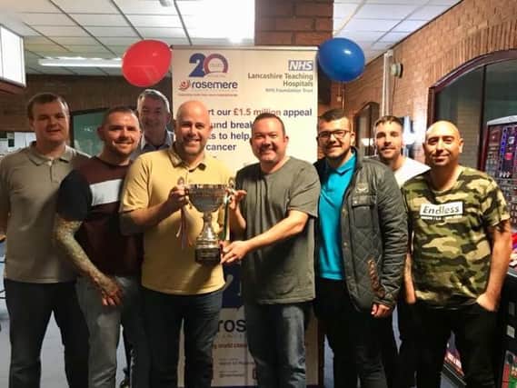 Snooker players raised almost 300 for Rosemere Cancer Foundation by holding a charity tournament at Elite Snooker Club, Lostock Hall