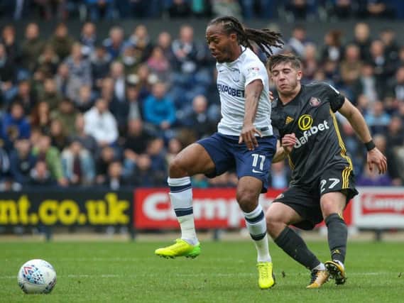 Daniel Johnson in action during Preston's draw with Sunderland on Saturday.