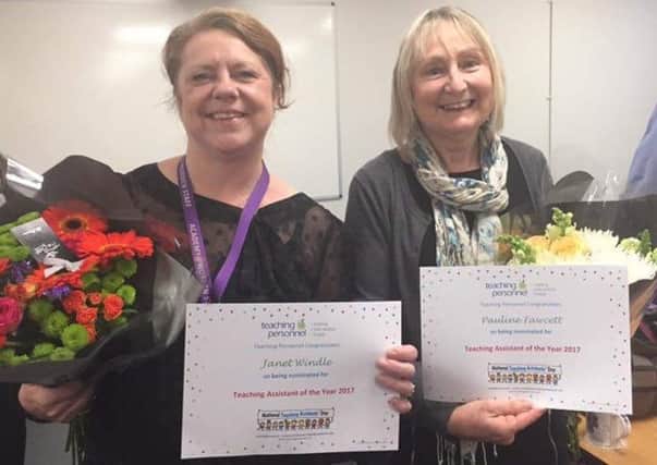 Academy@Worden teaching assistants  Janet Windel and Pauline Fawcett are top of the class after being named Teaching Assistants of the Year