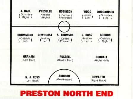PNE teamsheet from the day they beat Hyde 26-0