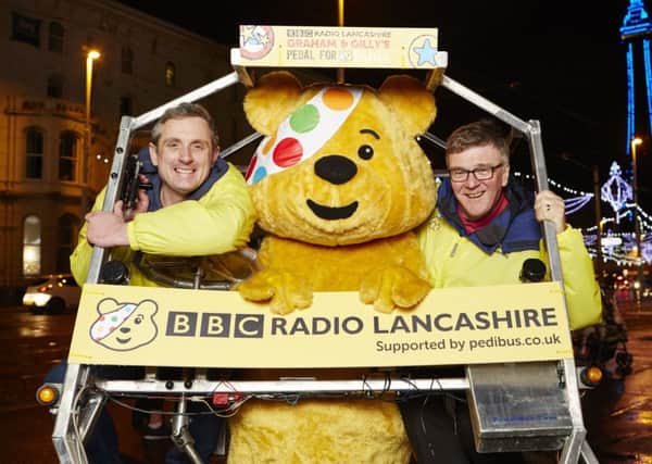 Two BBC presenters will pedal for Pudsey by cycling a four-wheeled bicycle across Lancashire.
BBC North West Tonight newsreader and BBC Radio Lancashire breakfast presenter Graham Liver and John Gillmore, who presents the afternoon show, will over 100 miles in aid of BBC Children In Need.