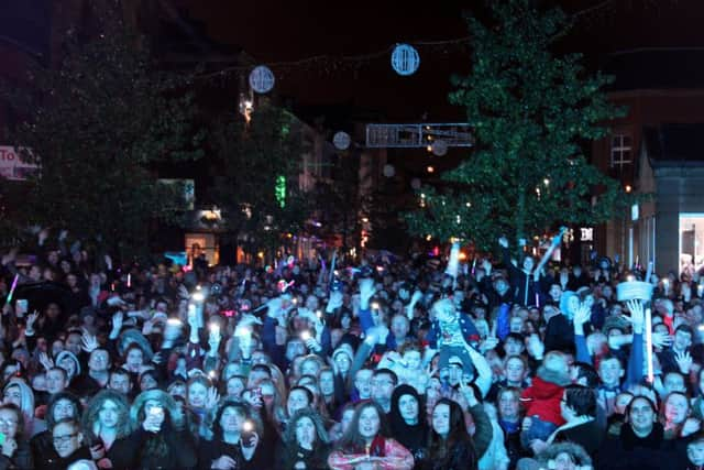 Preston Christmas Lights 2015 Switch On at Fishergate Preston Town Centre.