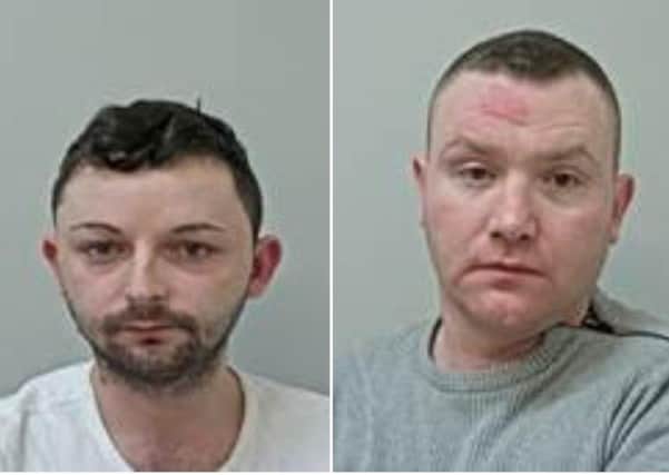 Ryan Hill-O'Shaugnessy (left) and David Hughes, who were both jailed for dealing drugs at the former Bradford Arms in Morecambe.