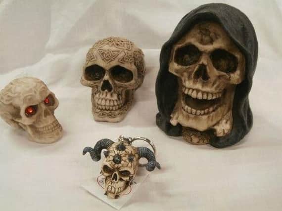 These skull ornaments are all priced below a tenner