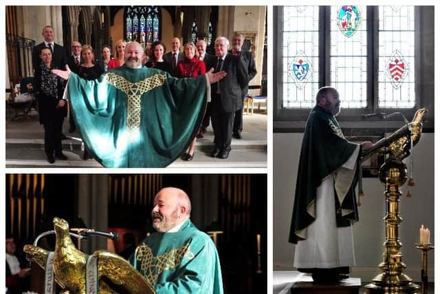 The Rev Canon Timothy Lipscomb with members of St Georges Occasional Singers following his final Sunday service at St Johns Minster in Preston