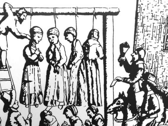 Pendle Witches executions from a contemporary woodcut