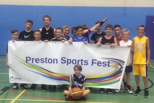 Last year's Preston Sports Fest participants taking part in a basketball session hosted by Preston Pride Community Basketball Club.