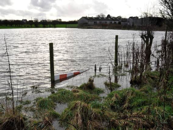 Flooding on farm land in Hambleton in 2016