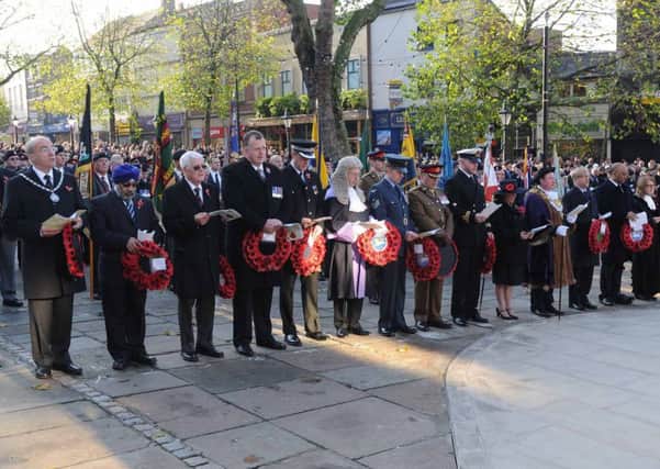 Remembrance Day service on the Flag Market in Preston