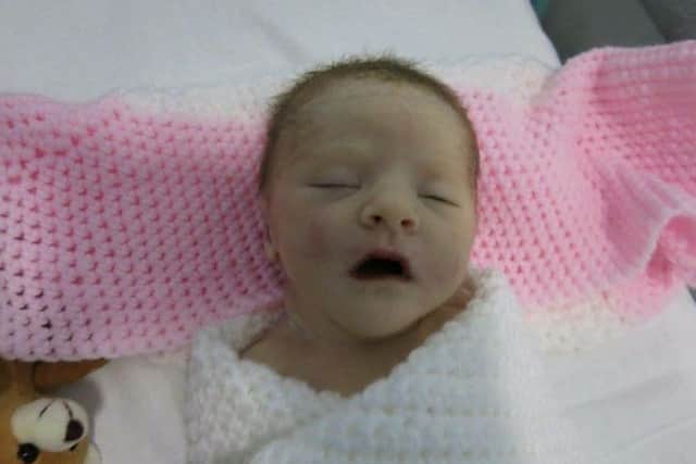 Alison Baker and Chad Batterby's daughter Macy who died one hour and 46 minutes after birth