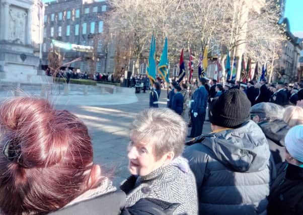 The cenotaph in Preston on Remembrance Sunday