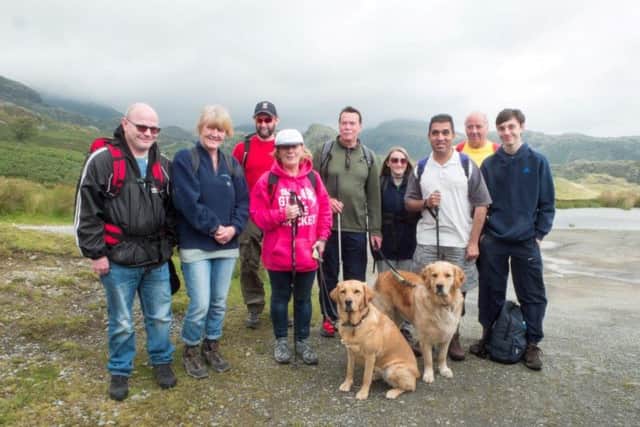 Members of Galloway's Society for the Blind's Get Active programme at The Old Man of Coniston