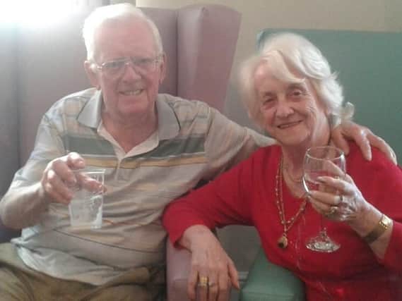 Jean Ashcroft with her husband Gary as she celebrated her 80th birthday