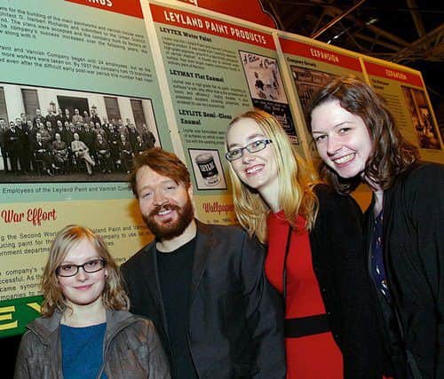 The Heritage Network at UCLan- students at their exhibition on the Leyland Paint company at the British Commercial Vehicle Museum in Leyland