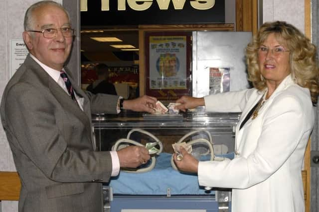 Dennis Benson at the opening of the fundraising incubator at Royal Preston Hospital this morning