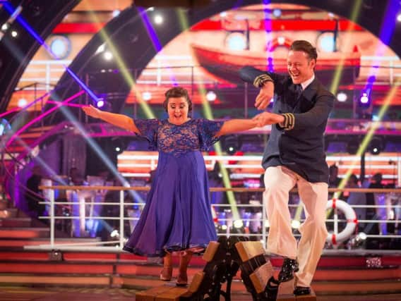 Susan Calman and Kevin Clifton during BBC One's dance contest Strictly Come Dancing