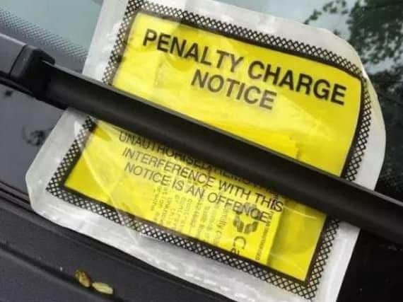 A penalty notice issued for illegally parking.