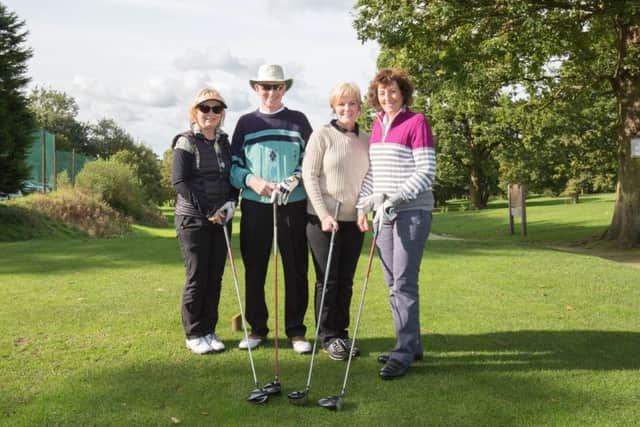 Theresa Noblett, Pat Conlon, Gill Hogarth and Helen Gott at Shaw Hill Golf Club