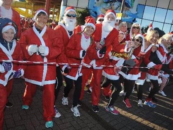 Competitors in last years Santa Dash in Blackpool