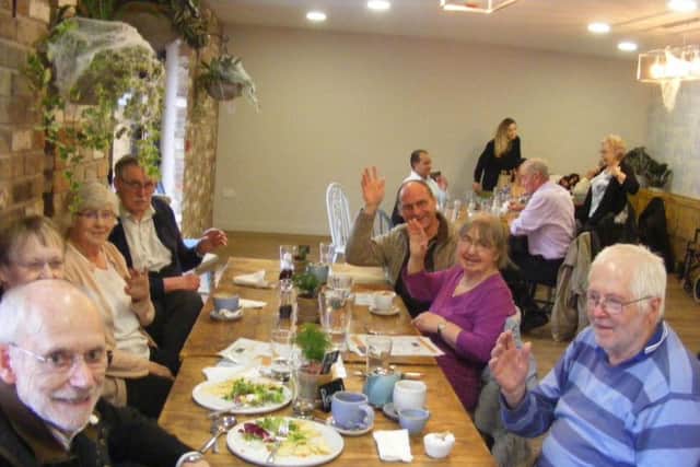 Members enjoying afternoon tea at the Daisy Clough nursery cafe