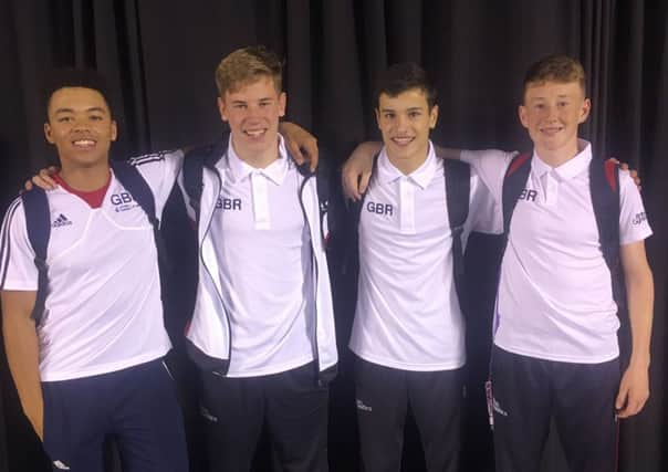 Jamie Gibney, second from left, with his GB team-mates