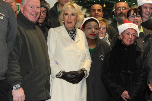 The Duchess of Cornwall with Emmaus volunteers and companions. Photo: Neil Cross.