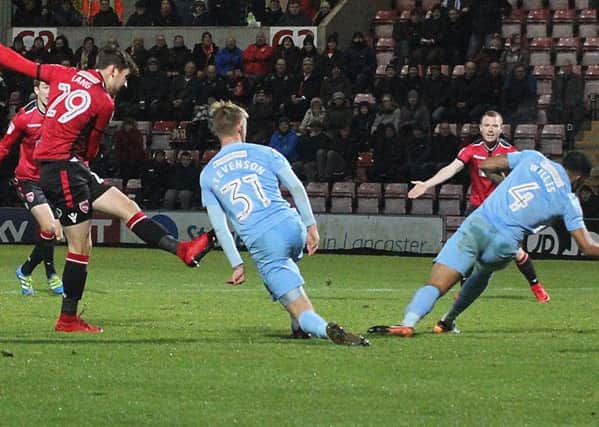 Callum Lang pressed his claim for a Shrimps start with the second goal in their win over Coventry last time out