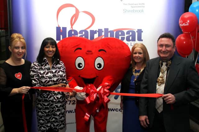 Heartbeat official opening at The Former National Football Museum at Deepdale in 2015.
 CEO Jill Rogerson, Ranvir Singh, Cardiac Carl Mascot and Mayor and Mayoress of Preston Mayoress Barbara Pomfret and Mayor Coun Nick Pomfret
