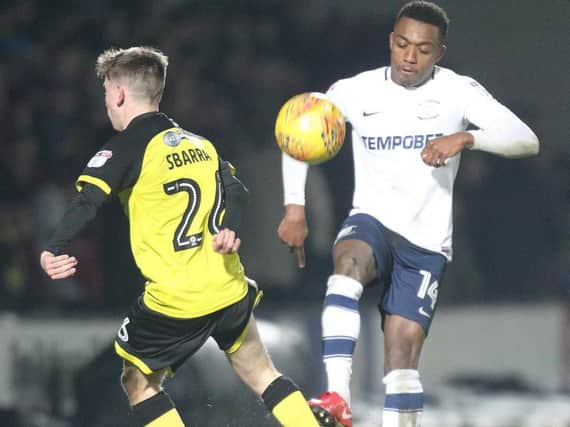 Darnell Fisher in action against Burton