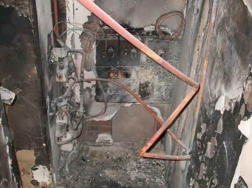 Damage inside the block of flats