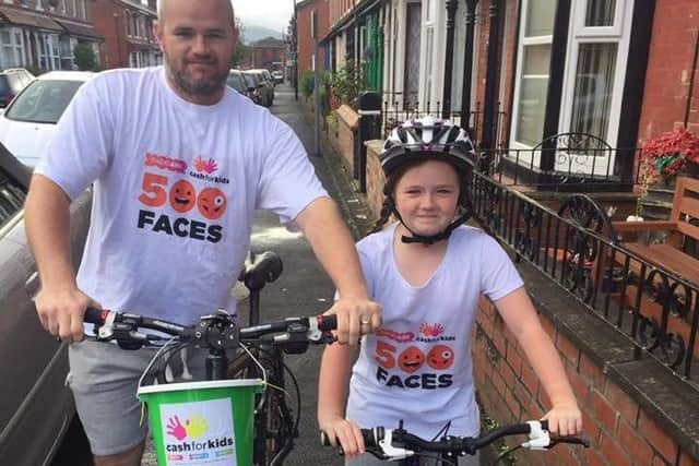 Lottie on her bike ride from Chorley to Southport with her dad in July