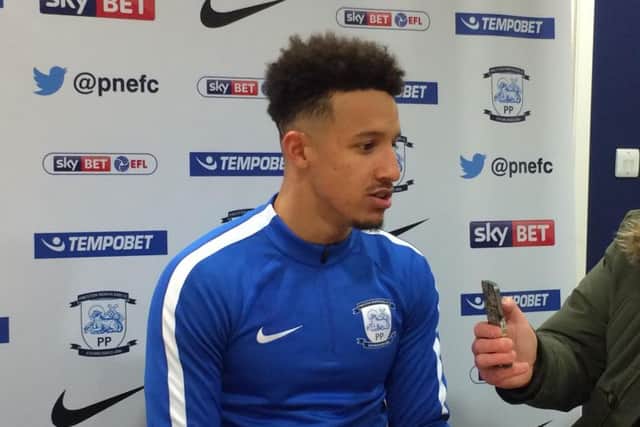 Callum Robinson talks to the press after impressing in Preston's win over Sheffield United at Deepdale on Saturday.