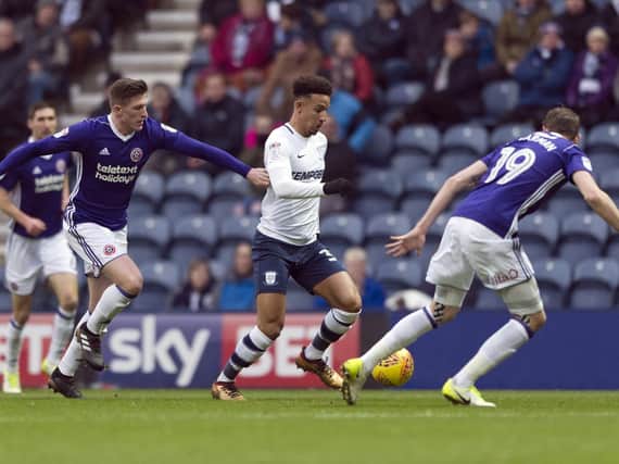 Callum Robinson in action against Sheffield United. Picture: Dave Kendall