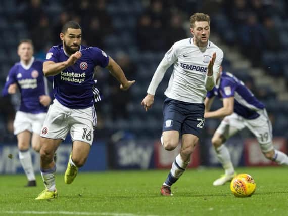 Tom Barkhuizen was part of a fluid Preston frontline against Sheffield United.