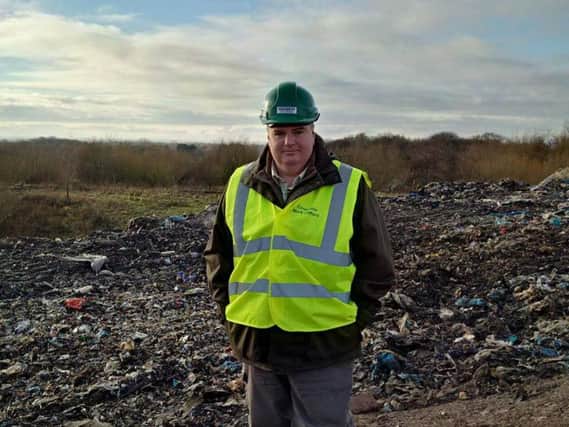 Councillor Mark Clifford on a visit to the site