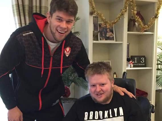 Louie McCarthy-Scarsbrook with David Davis at Stocks Hall Mawdesley Care Home.