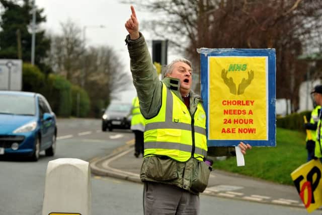 The protest at Chorley Hospital A&E