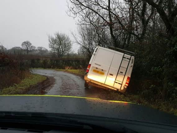 The van was abandoned at Cow Hill in Haighton, near Preston.