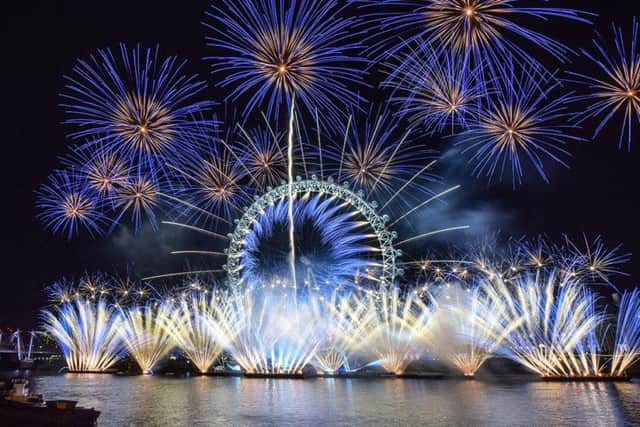 The New Year's eve firework celebrations in central London