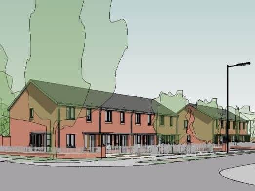 An artists impression of what the new homes on the site will look like. Photo: Pozzoni Architecture Ltd.