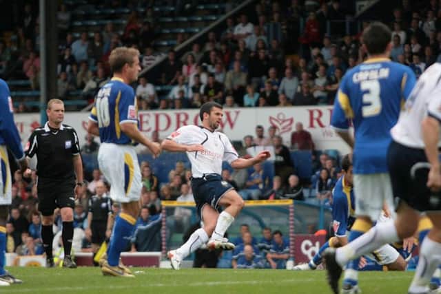 Callum Davidson lets fly with PNE's first goal at Cardiff in 2007